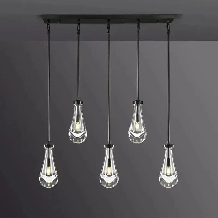 Soltaire Raindrop Linear Chandelier 5-Light 36"