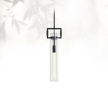 Machine Glass Cylinder Pendant 12" 22"