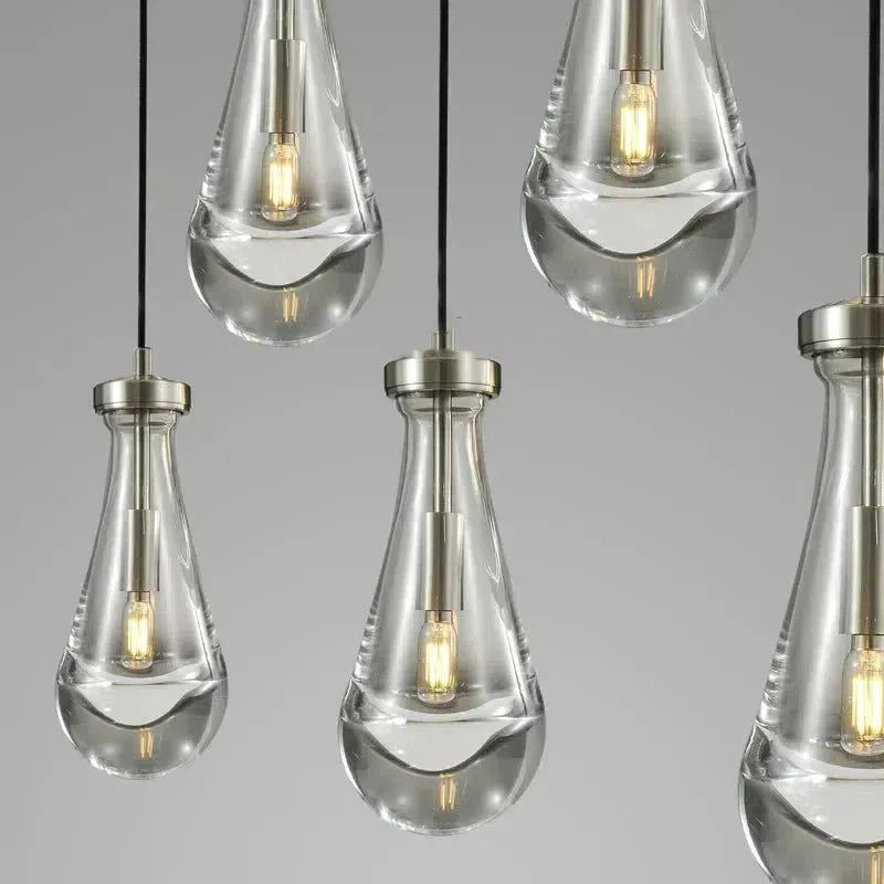 Soltaire Raindrop Round Chandelier 5 Lights 14"D