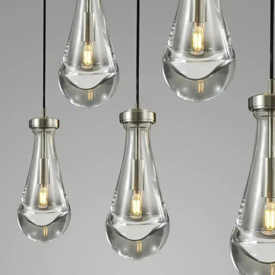 Soltaire Raindrop Round Chandelier 5 Lights 14"D
