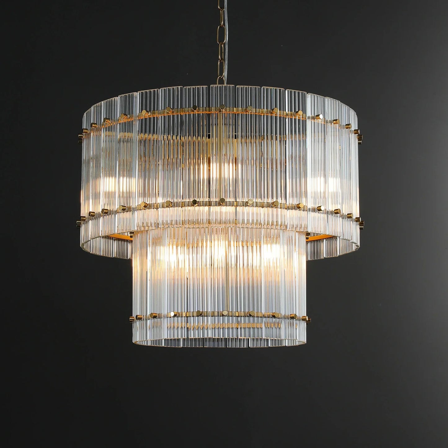 Sun Marcus Two-Tier Glass Round Chandelier 22", 37", 48", 60"