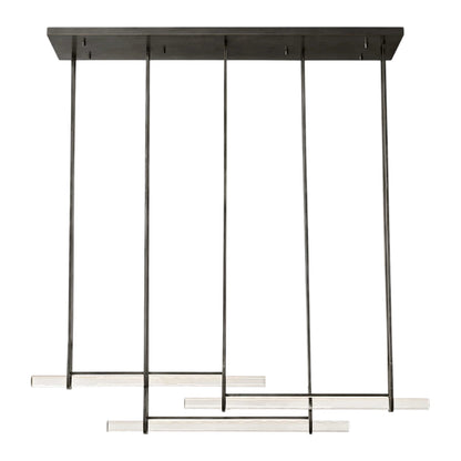 Oudubon Crystal Triple Bar Linear Chandelier