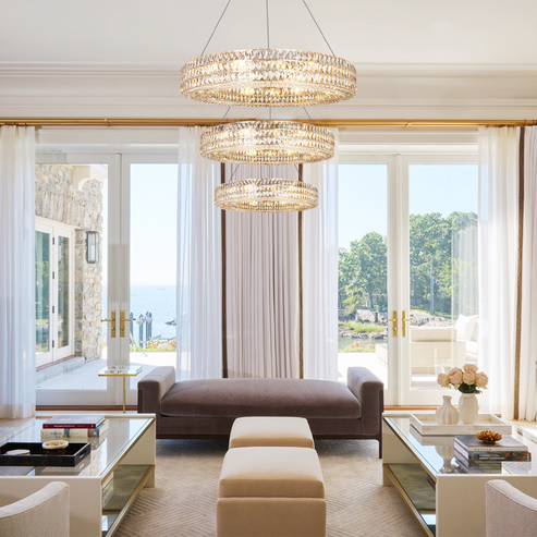 Aster Halo Crystal Multi-Tier Ring Chandelier