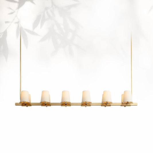 Paricia Fabric Shade Linear Chandelier 49" 60”