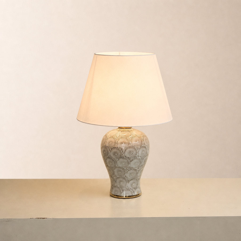 Terracotta Circular Motif Table Lamp