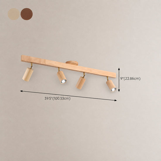 Natural Wood Beam Light Spotlight, L 5.1~47.2-Inch x H 8.7-Inch, Wood, Warm Light for Living Room & Bedroom