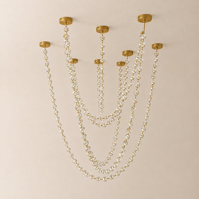 Draped Acrylic Sphere Link Chandelier