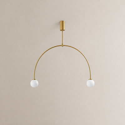Tricolordeer Curved Metal Arc Sphere Chandelier