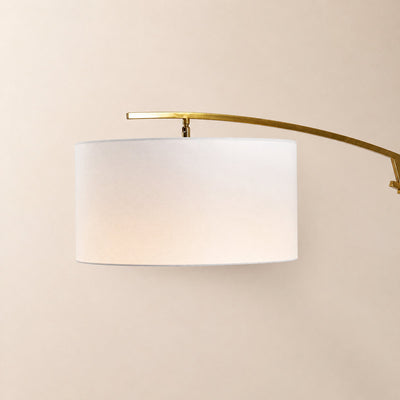 Tricolordeer Curved Black and Gold Fabric Floor Lamp