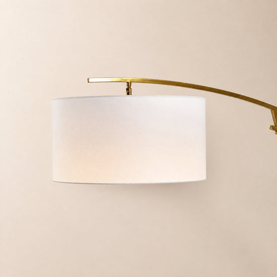 Tricolordeer Curved Black and Gold Fabric Floor Lamp