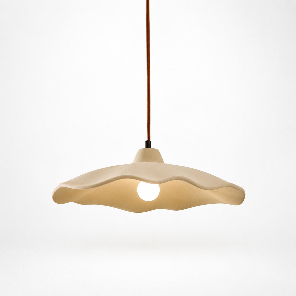Wavy Edge Microcement Pendant Light for Dining Room & Living Room