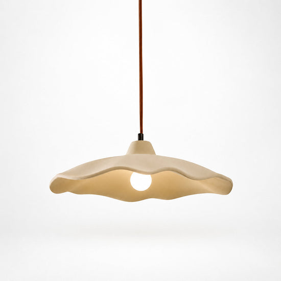 Wavy Edge Microcement Pendant Light for Dining Room & Living Room