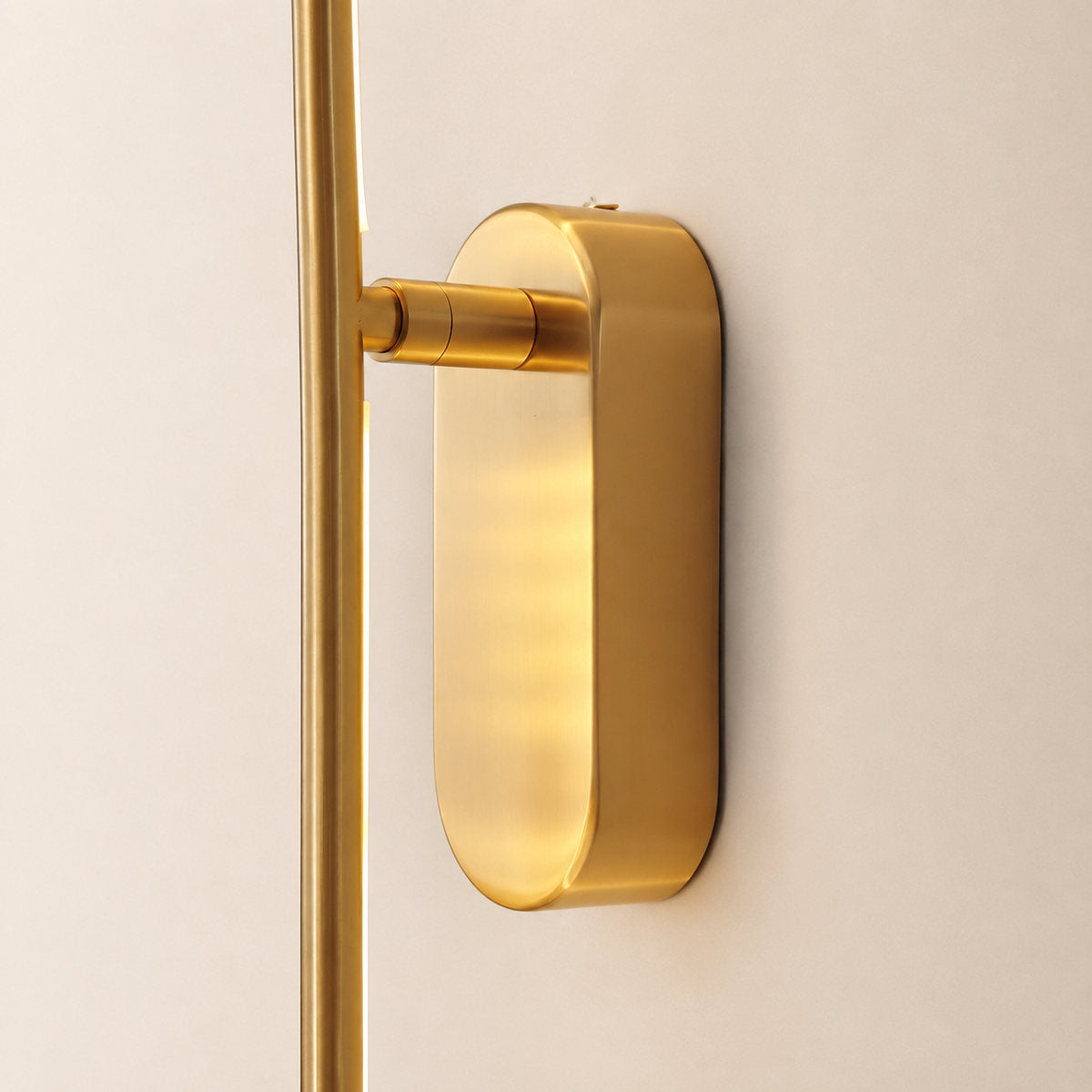 Stick Shaped Metal Wall Lamp, L 2-Inch x W 3.1-Inch x H 23.6~37.4-Inch, Brass, Triac Warm Dimming for Living Room