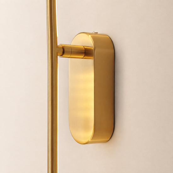 Stick Shaped Metal Wall Lamp, L 2-Inch x W 3.1-Inch x H 23.6~37.4-Inch, Brass, Triac Warm Dimming for Living Room