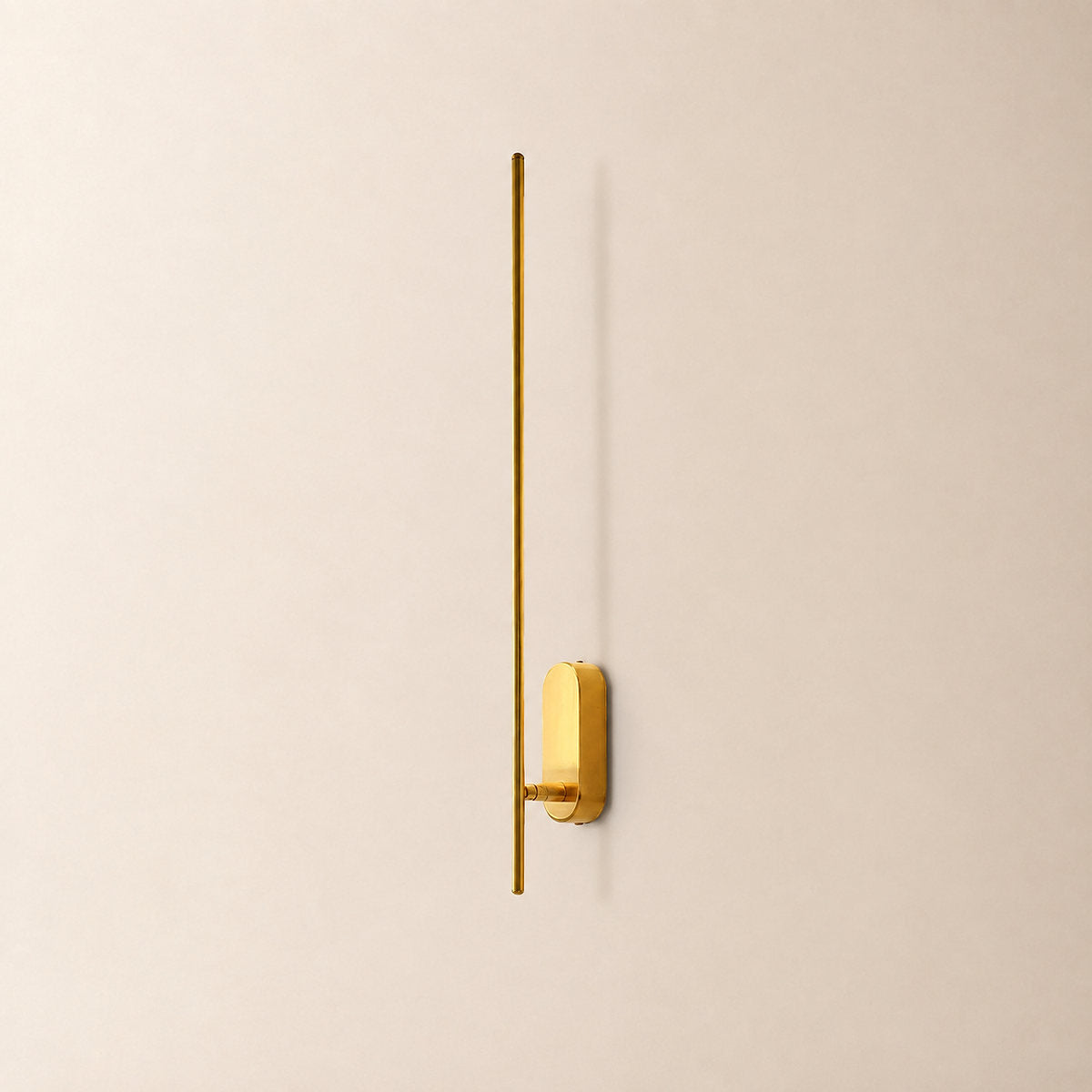 Stick Shaped Metal Wall Lamp, L 2-Inch x W 3.1-Inch x H 23.6~37.4-Inch, Brass, Triac Warm Dimming for Living Room