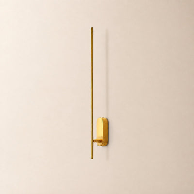 Stick Shaped Metal Wall Lamp, L 2-Inch x W 3.1-Inch x H 23.6~37.4-Inch, Brass, Triac Warm Dimming for Living Room