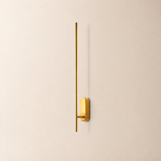 Stick Shaped Metal Wall Lamp, L 2-Inch x W 3.1-Inch x H 23.6~37.4-Inch, Brass, Triac Warm Dimming for Living Room