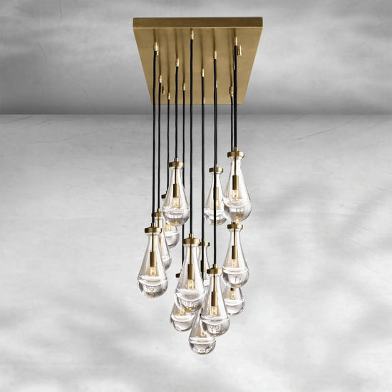 Soltaire Raindrop Glass Linear Chandelier 54"