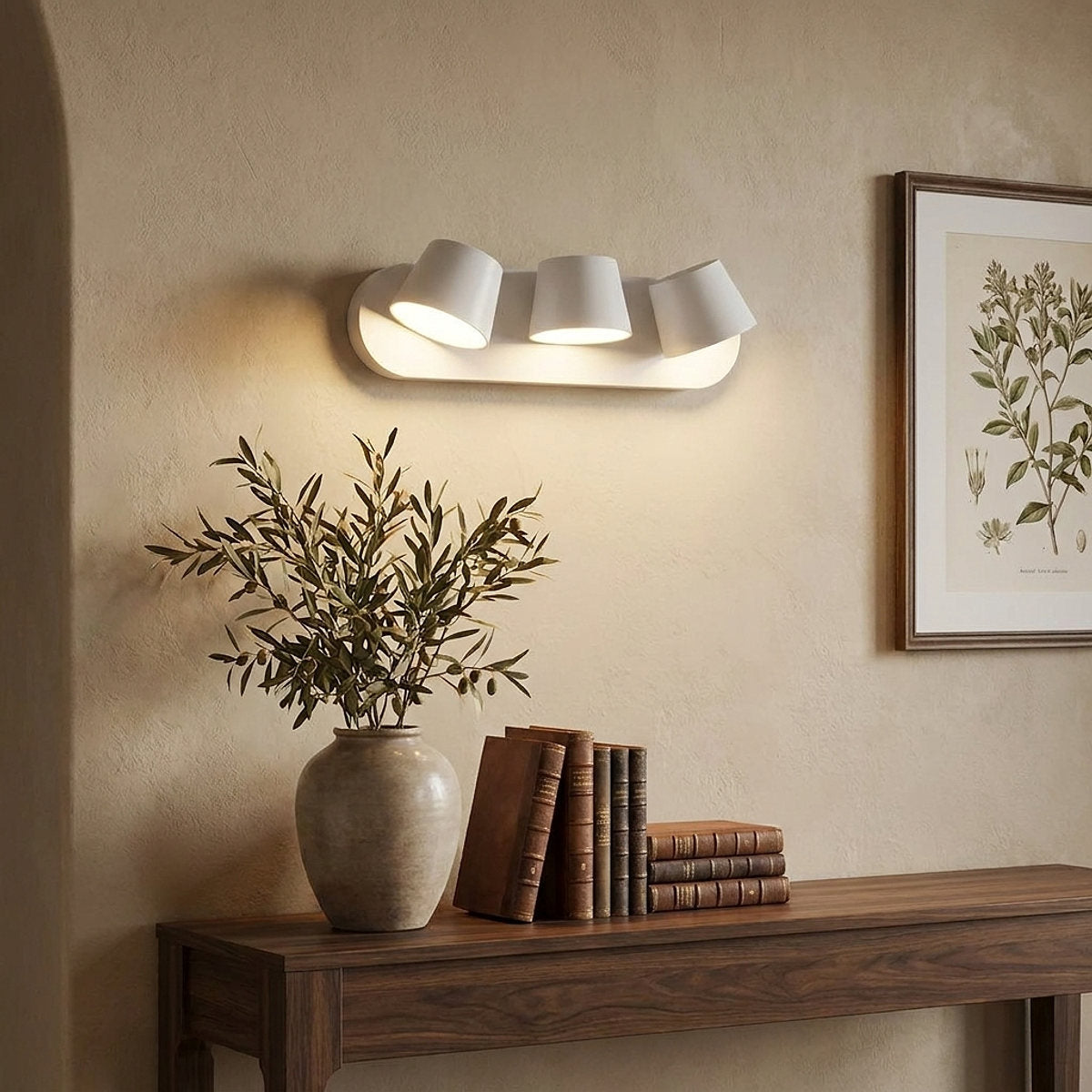 Angle Adjustable Reading Wall Lamp, 4.7~15-Inch x H 4.7-Inch, White, Warm Light for Bedroom & Living Room