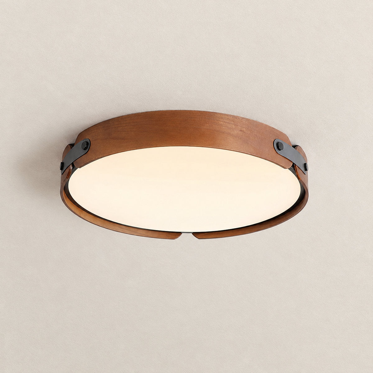 Acrylic Ceiling Light in Wood and Walnut Finishes