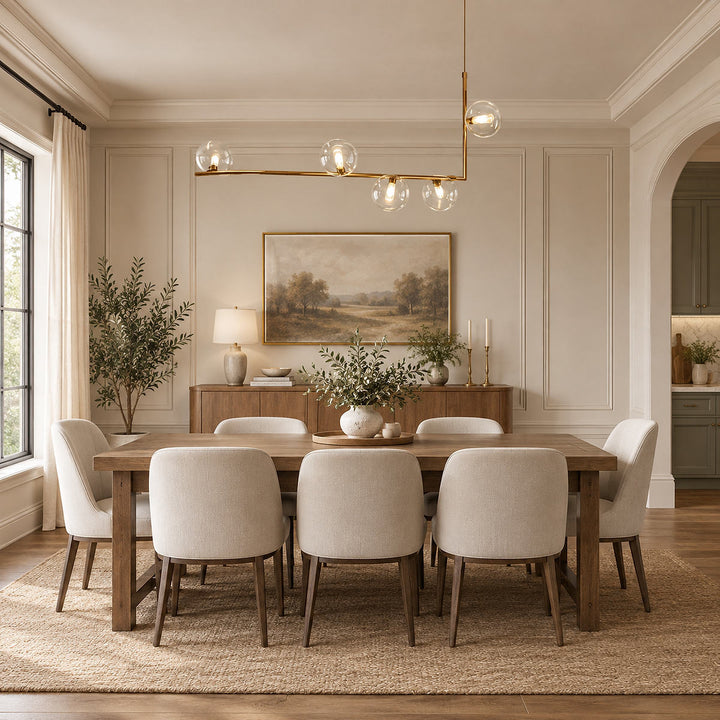 Geometric Linear Glass Sphere Chandelier