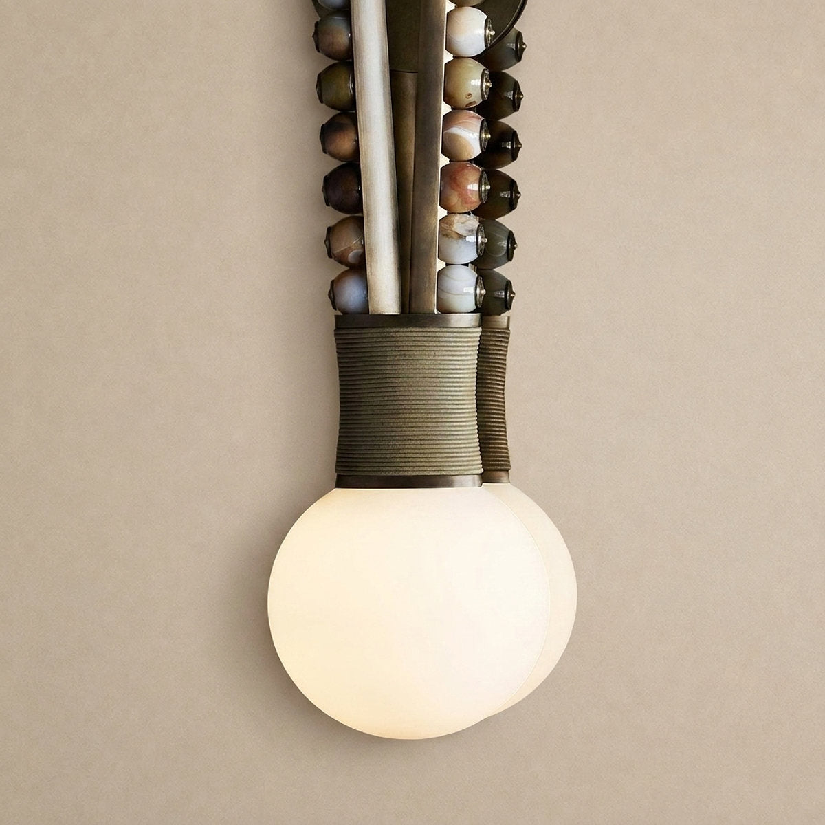 Ardora Wall Lamp, 5.5-Inch x H 24.4-Inch, Brass & Green for Living Room