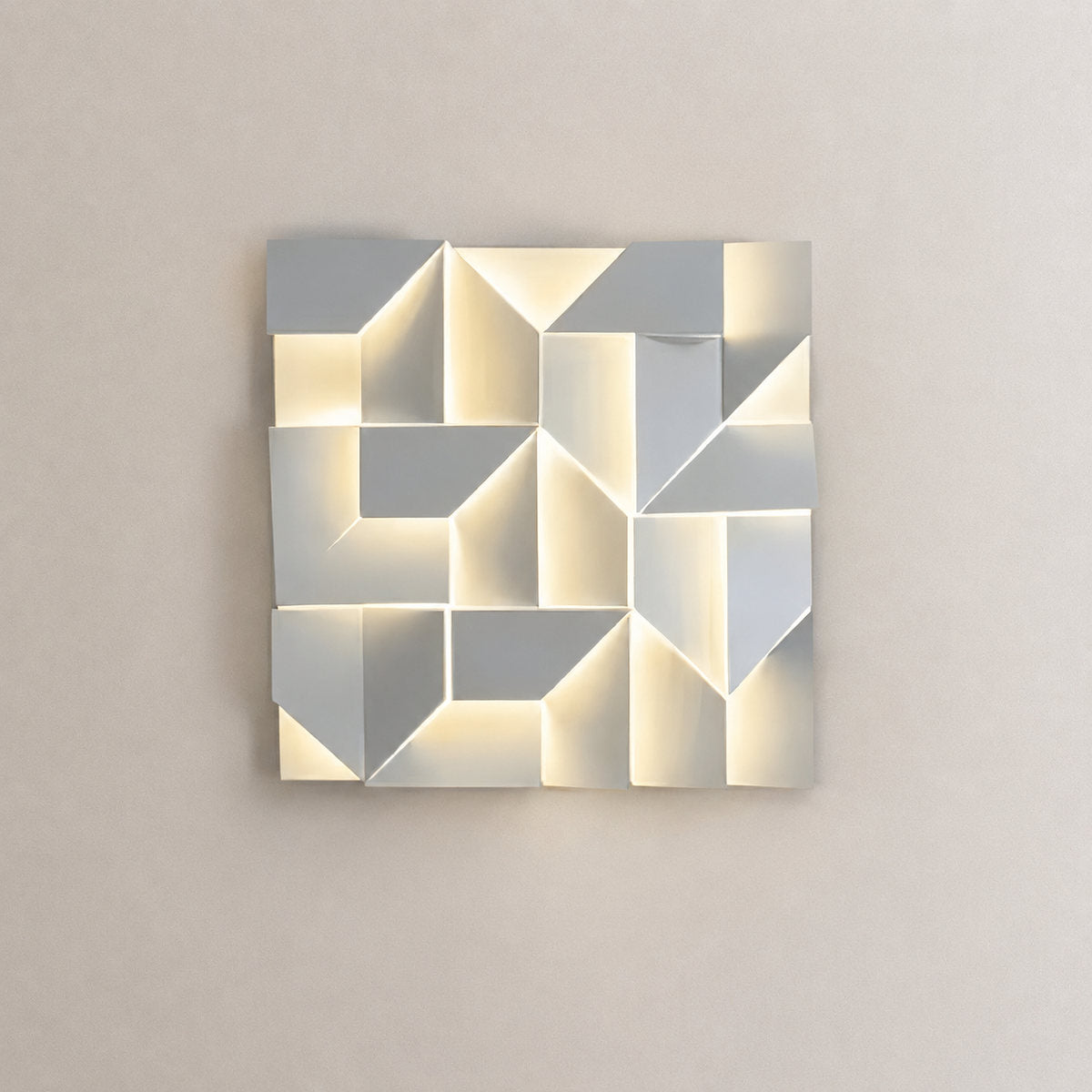 Shadows Grand Wall Lamp, L 11.8-Inch, White & Wired version, Wired & Warm Light for Living Room
