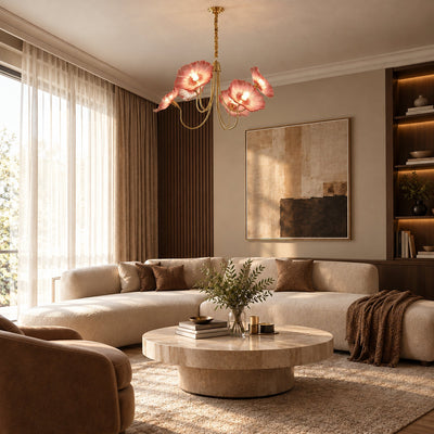 Tricolordeer Frosted Glass Gold Chandelier