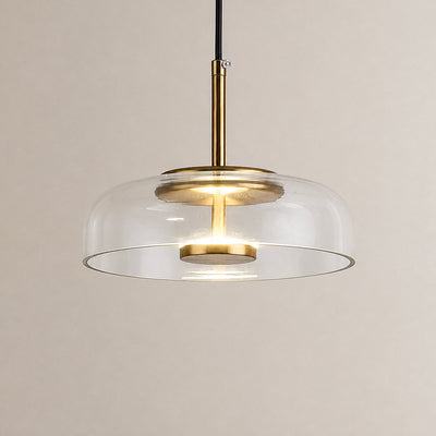 Tricolordeer Nordic Modern Round Brass Glass Pendant Light