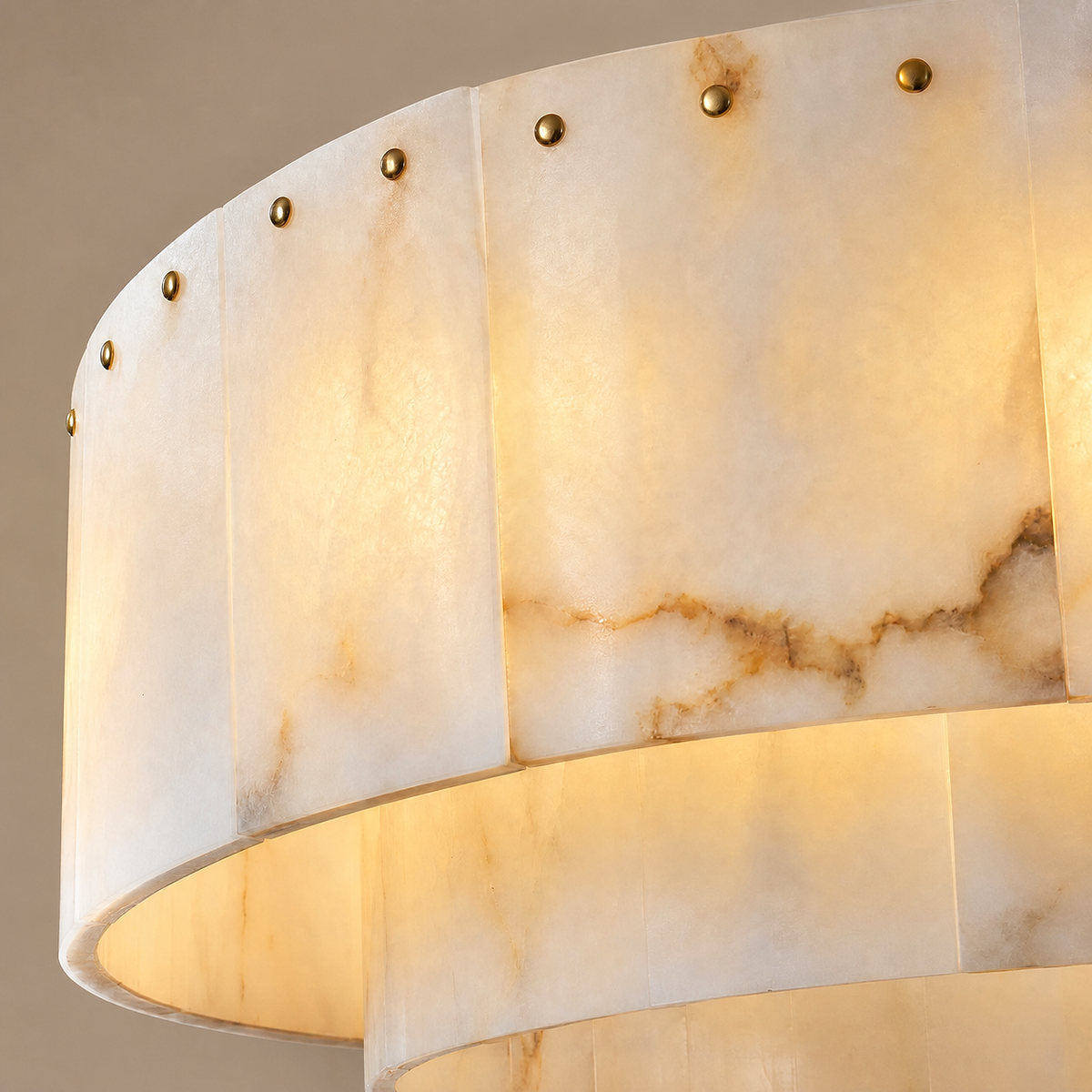 Tricolordeer Natural Alabaster 14-Light Linear Chandelier