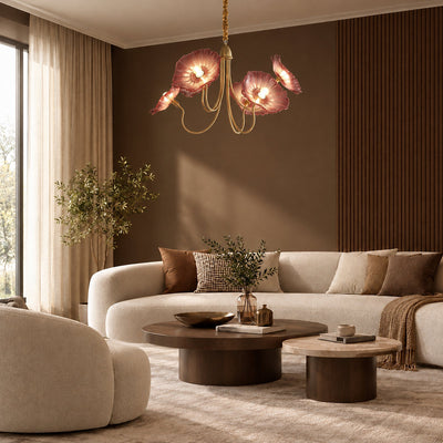 Tricolordeer Frosted Glass Gold Chandelier