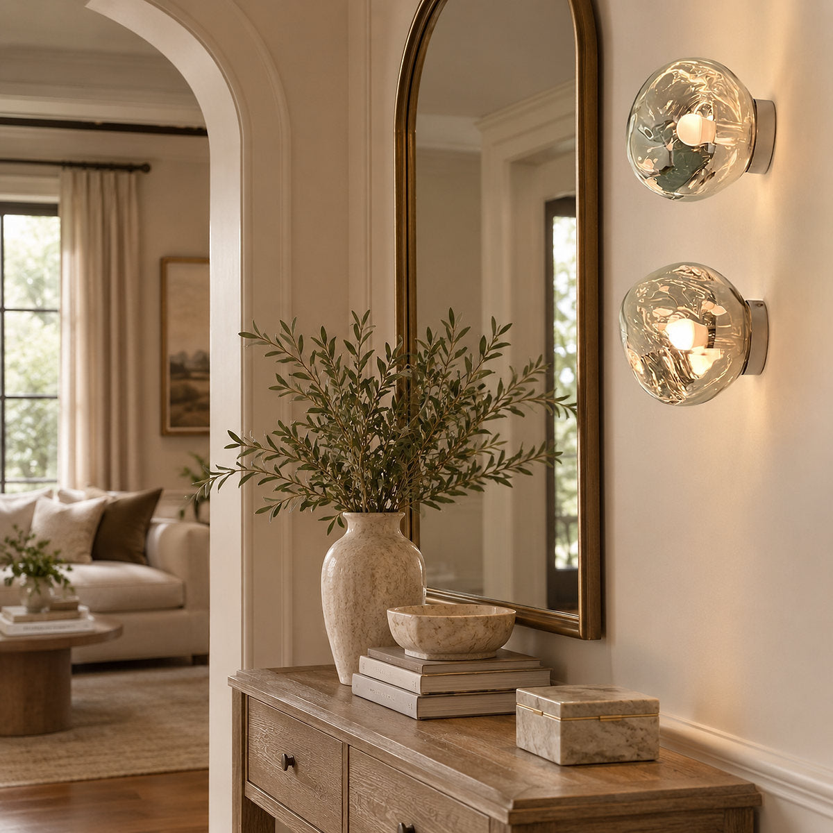 Lava Plug-in Wall Lamp, 7.1~11-Inch x H 7.5~11.4-Inch, Gold, US Plug for Bedroom & Living Room