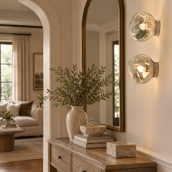 Lava Plug-in Wall Lamp, 7.1~11-Inch x H 7.5~11.4-Inch, Gold, US Plug for Bedroom & Living Room