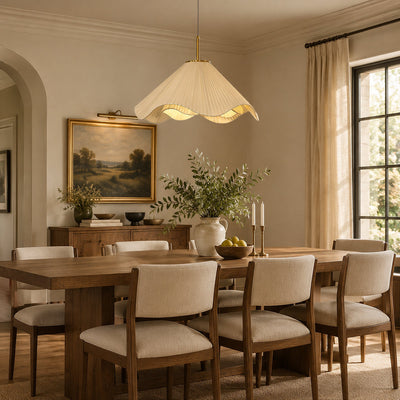 Elara Pendant Light, 15.7-Inch x H 59-Inch, Beige & Gold for Dining Room & Living Room