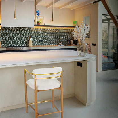 Jagger Stool with Antique Brass