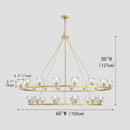 Aragon Tiered Crystal Chandelier 59"