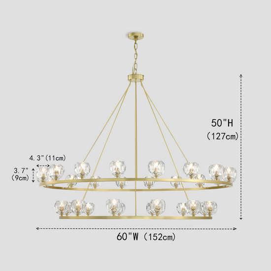 Aragon Tiered Crystal Chandelier 59"