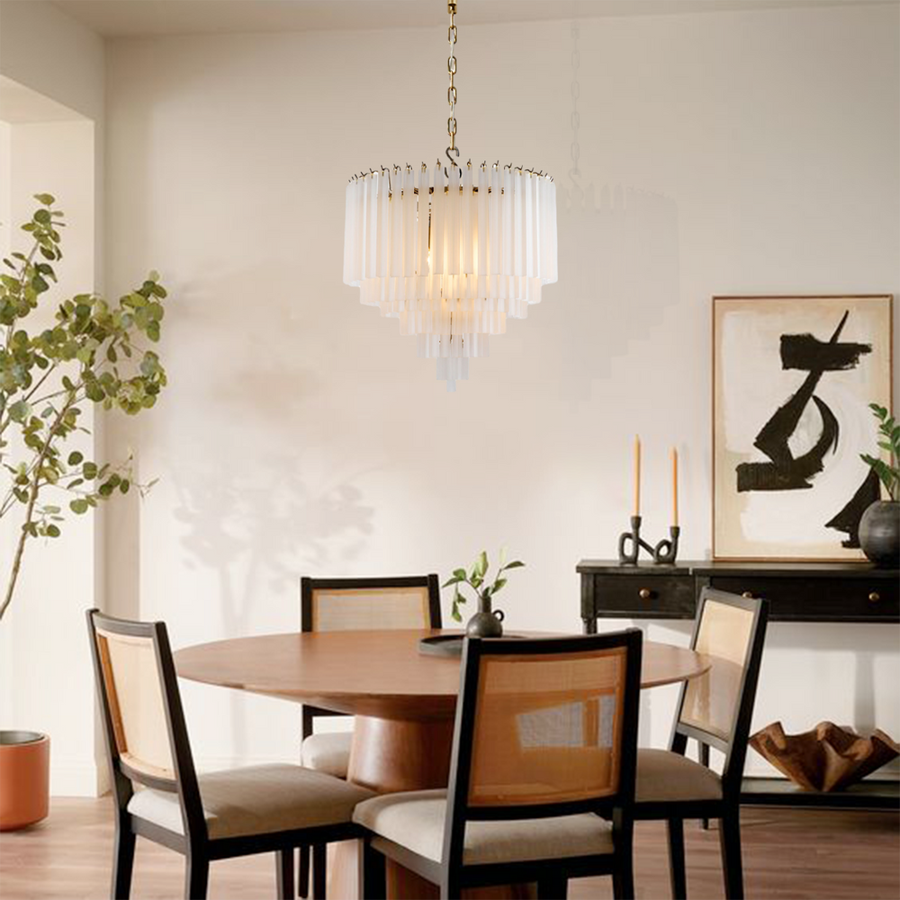 Bethel 3-Tier Glass Round Chandelier 24"