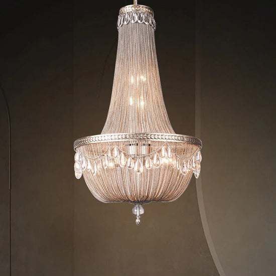Oversize Modern Metal Art Luxury Crystal Chandelier for Duplex Hall/Staircase/Villa/Foyer