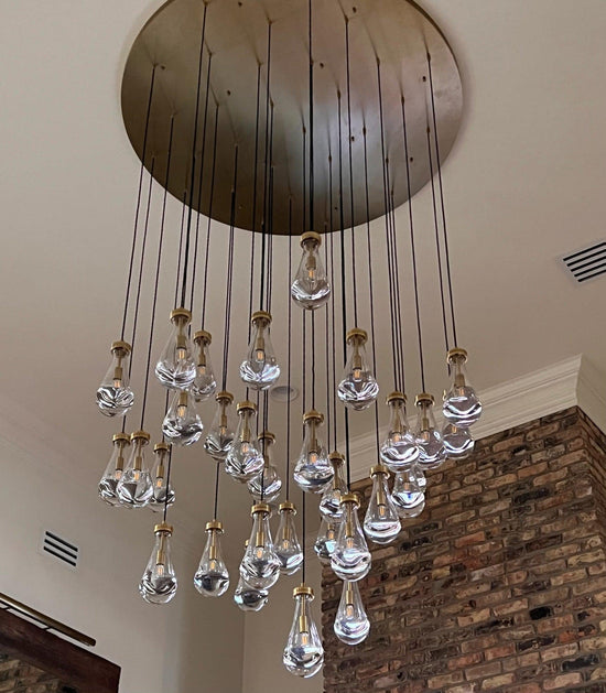 Soltaire Raindrop Round Chandelier 18"