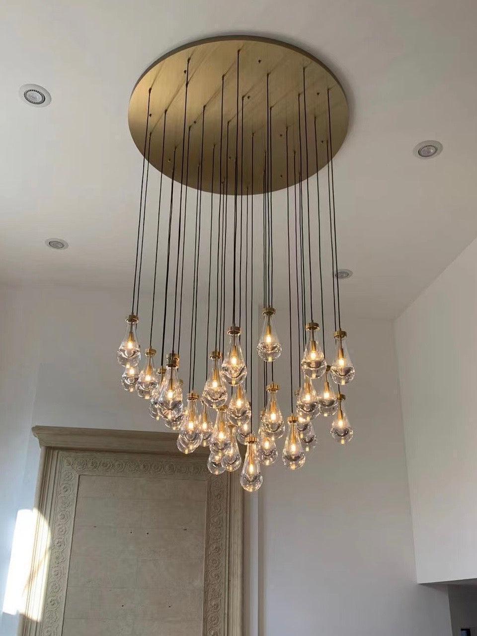 Soltaire Raindrop Round Chandelier 60"
