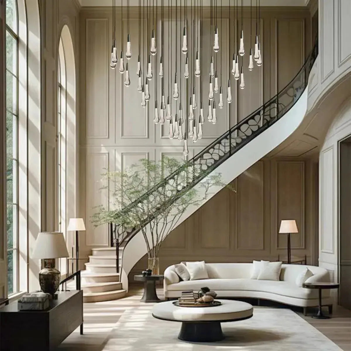 Soltaire Raindrop Round Chandelier 58"W