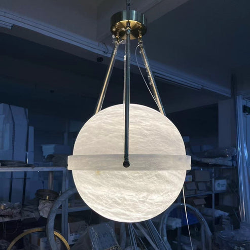 Alabaster Globe Pendant Light 10"D 20"D