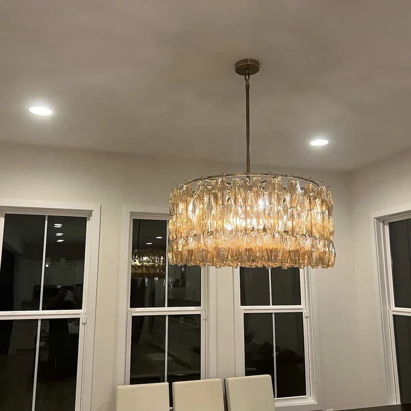 Cyra Clear Glass Round Chandelier