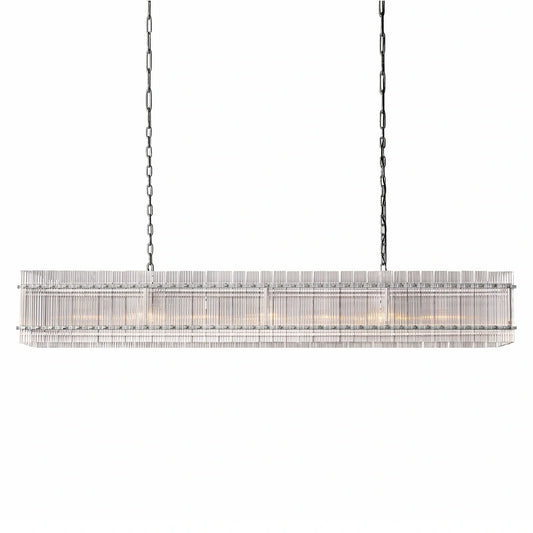 Sun Marcus Glass Rectangle Chandelier 54", 72"