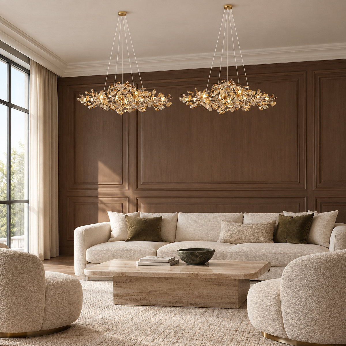 Tricolordeer Botanical Linear Multi-Light Chandelier
