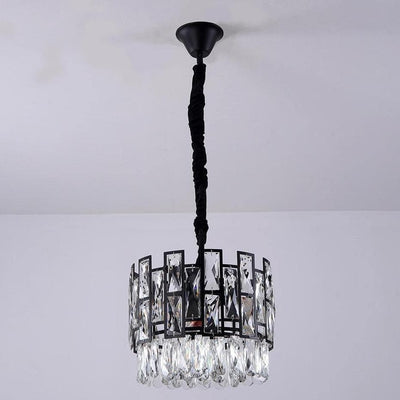 Mini Black Clear Crystal Pendant Chandelier
