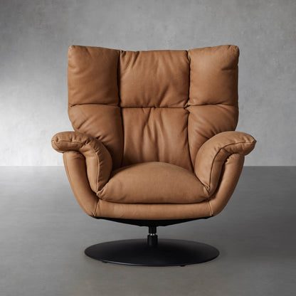 Deacon Leather Swivel Recliner & Ottoman