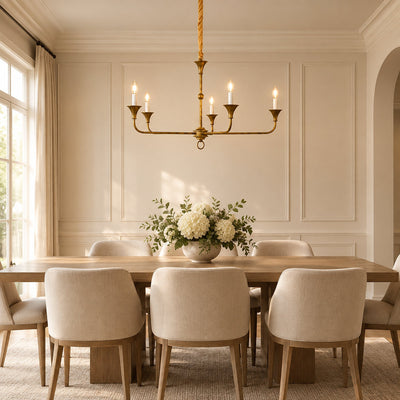 Tricolordeer Round Brass Minimalist Chandelier