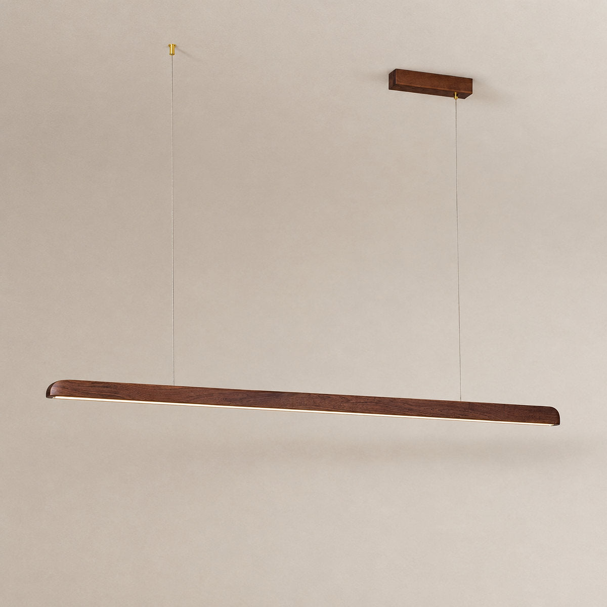 Walnut Wood Linear LED Pendant Light